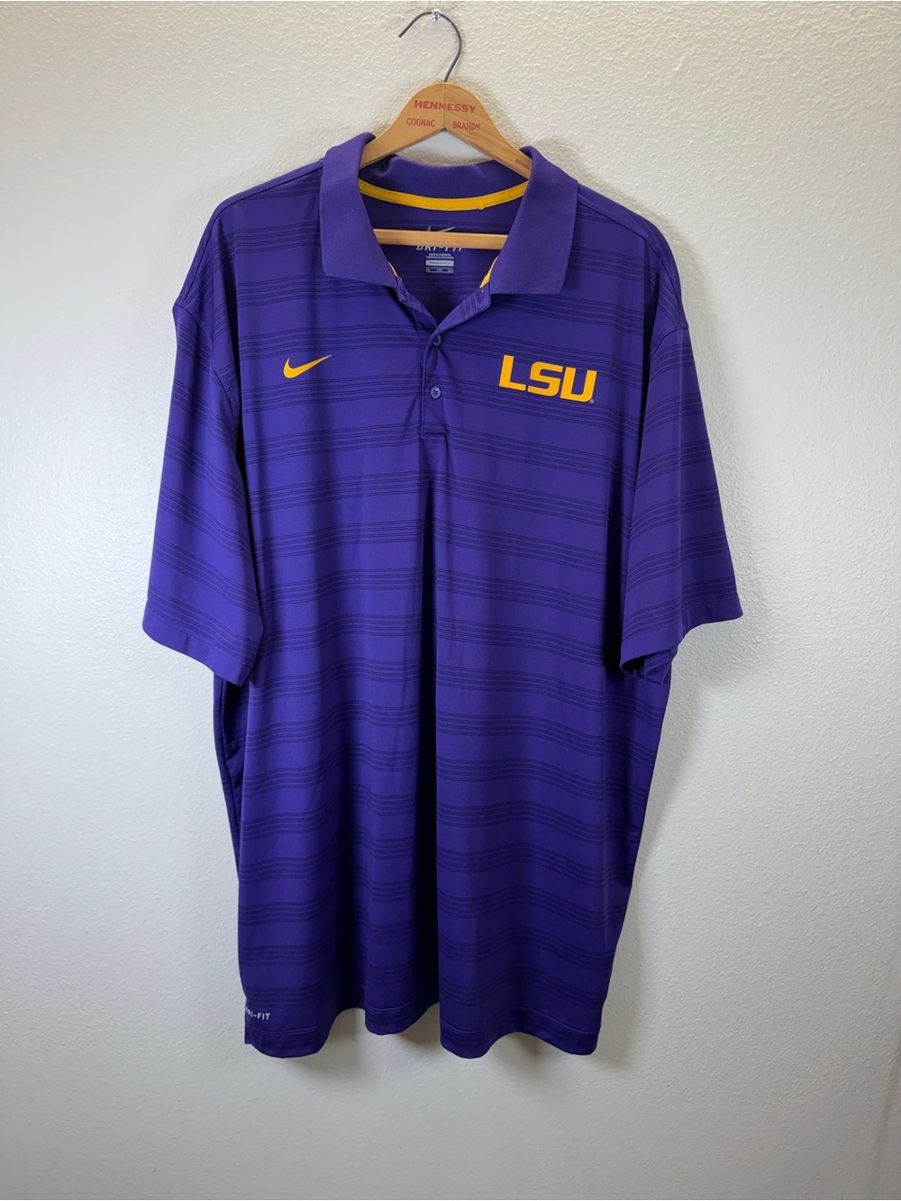 Nike Purple LSU Polo with Gold Logos